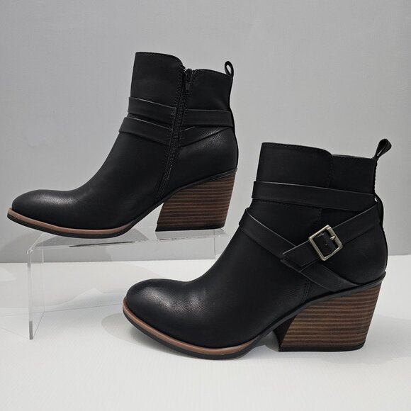 NEW Korks Kork Ease Heidi Ankle Bootie Womens 9.5 Black Block Heel Fall Everyday - Picture 2 of 14